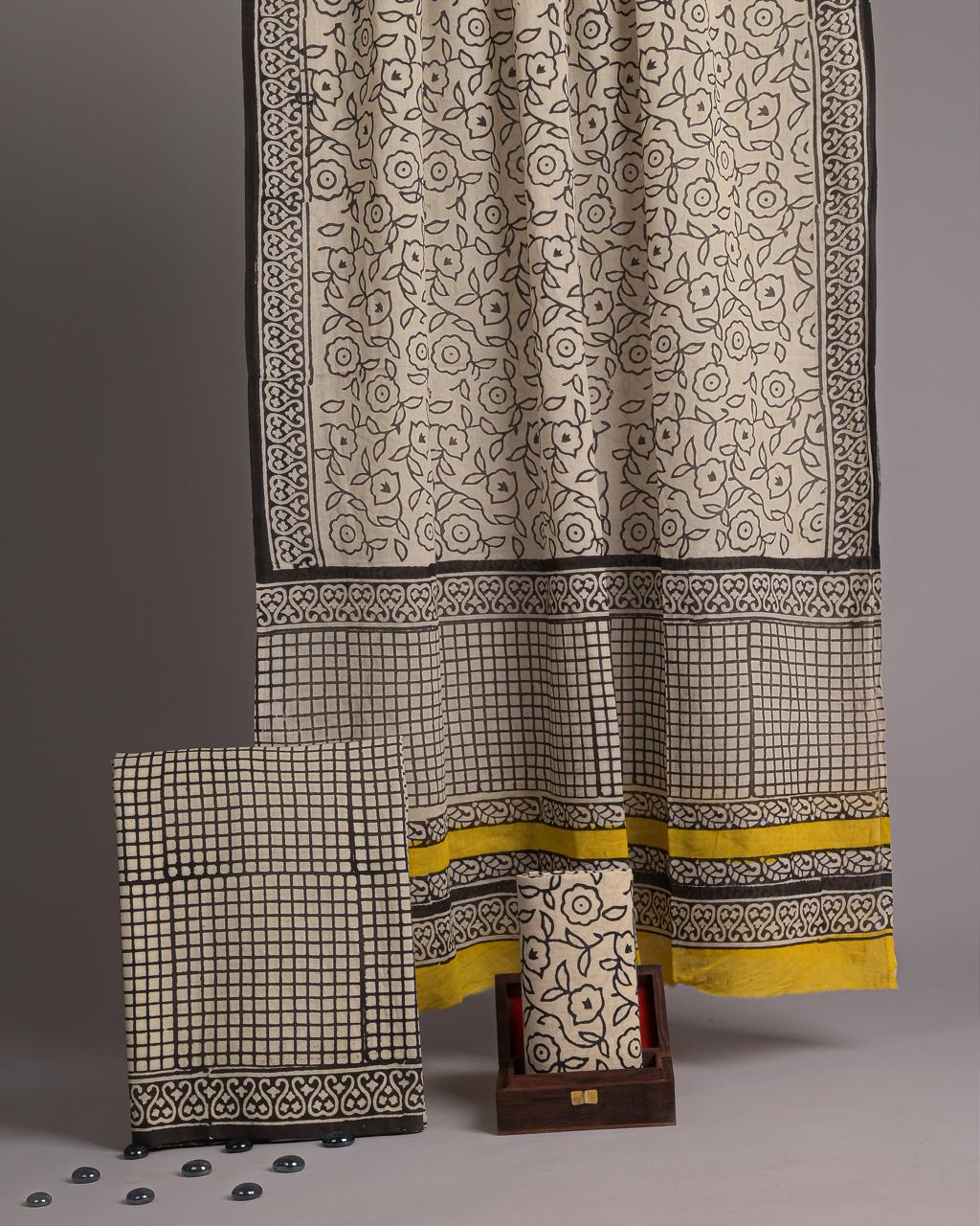 Exclusive new hand block printed cotton suits with cotton duptta