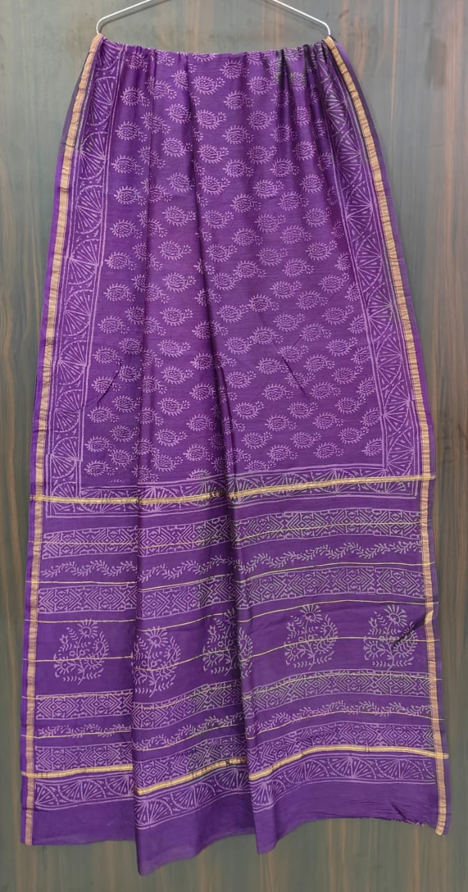 Traditional Hand-block Print Chanderi Silk Saree