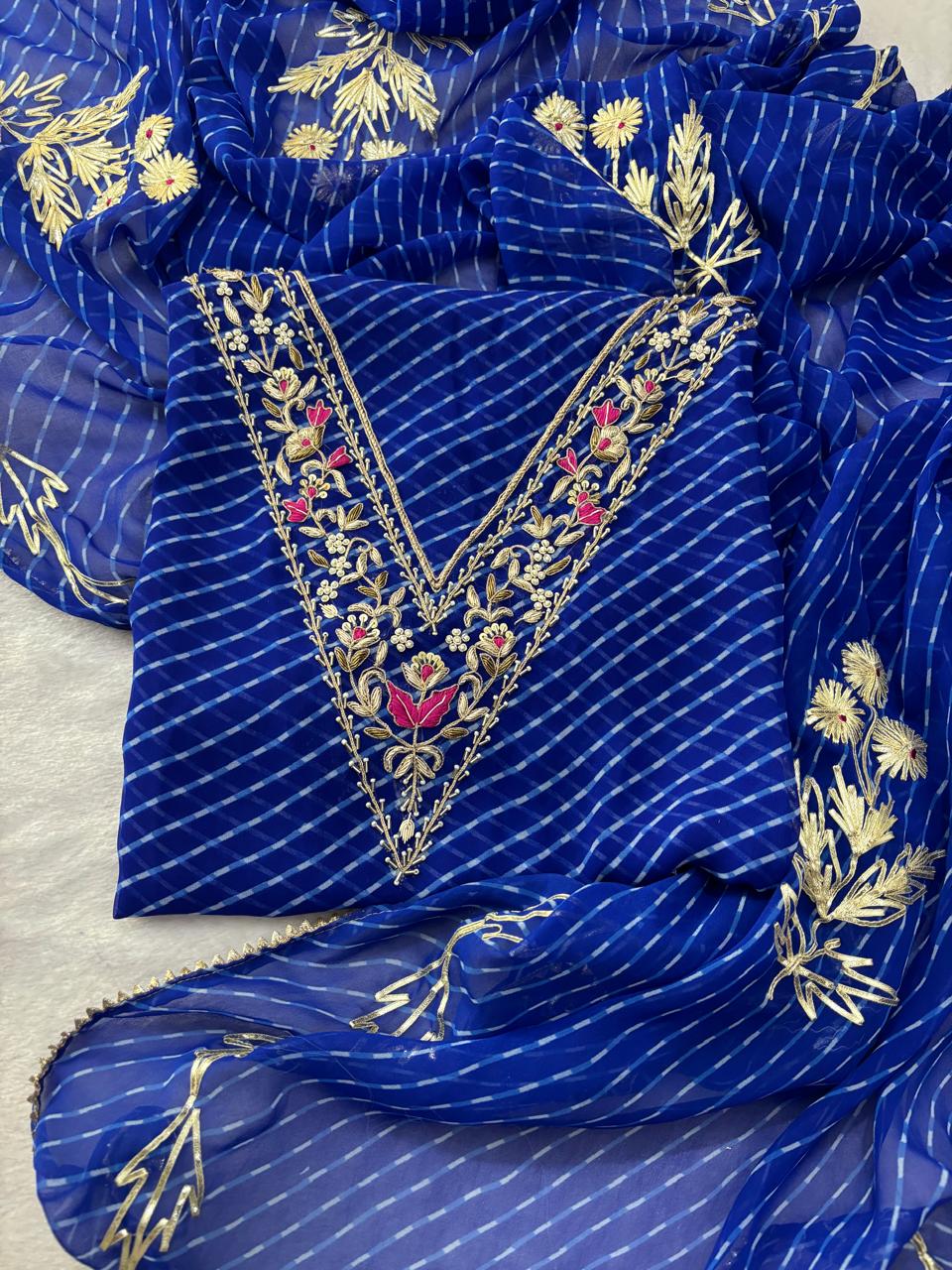 Designer Georgette Suit Set with Gota Patti Work