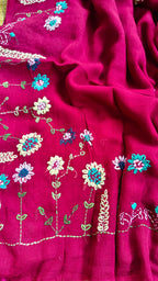 Beautiful Hand Stitch Pure Mul Cotton Saree Without blouse