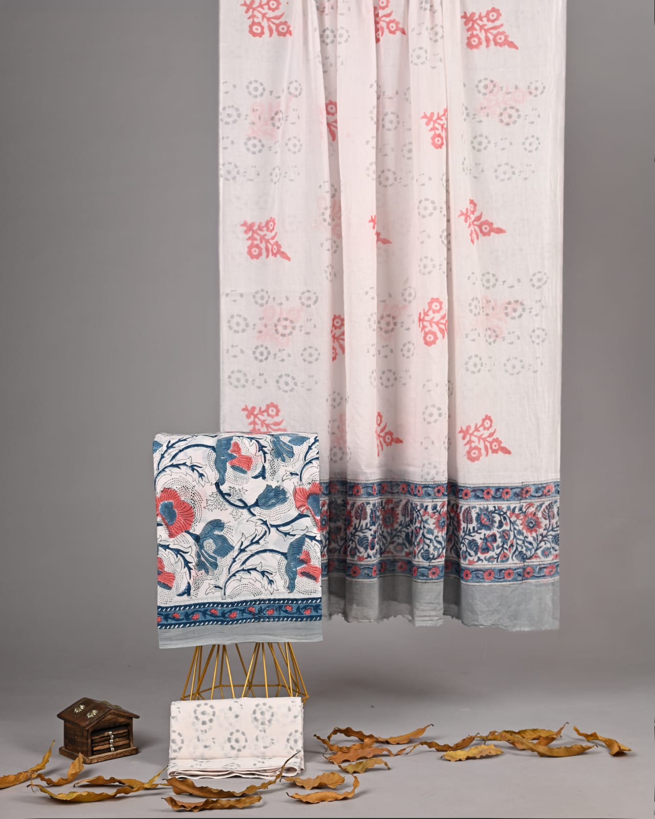 Exclusive new hand block printed cotton suits with cotton duptta