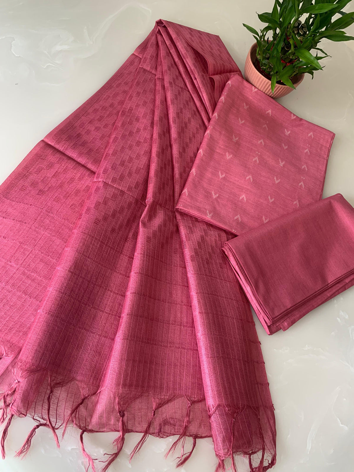 Bhagalpuri Katan Silk 3PC Unstitched Suit