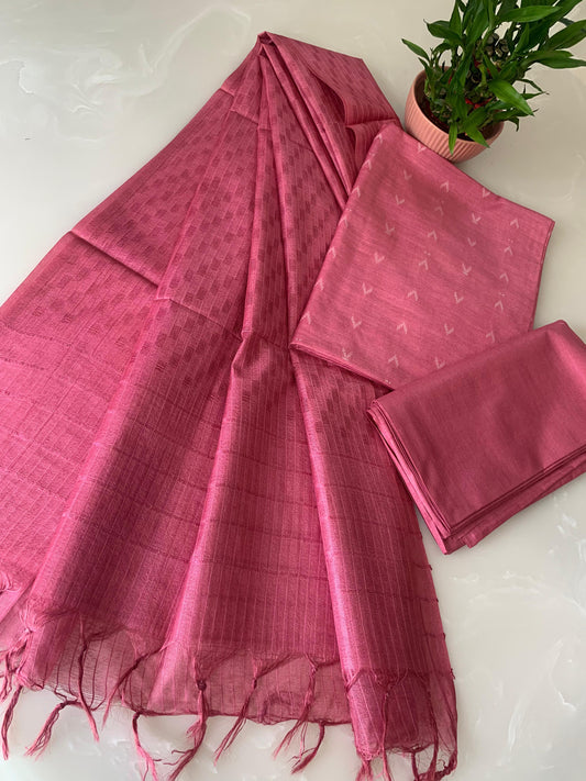 Bhagalpuri Katan Silk 3PC Unstitched Suit