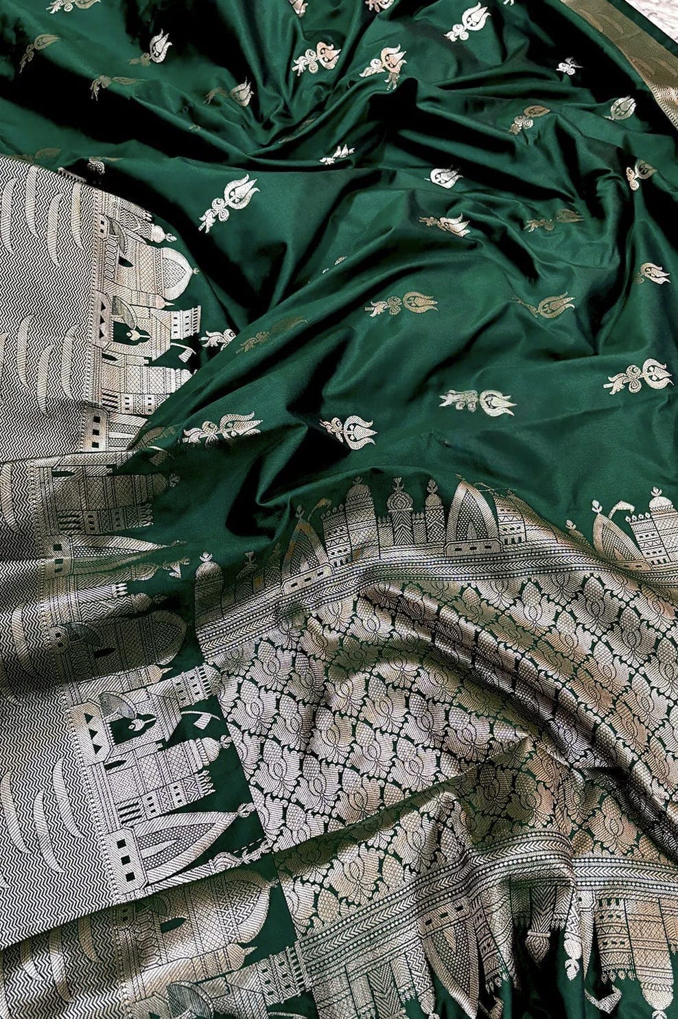 Banarasi Ganga Ghat katan silk saree