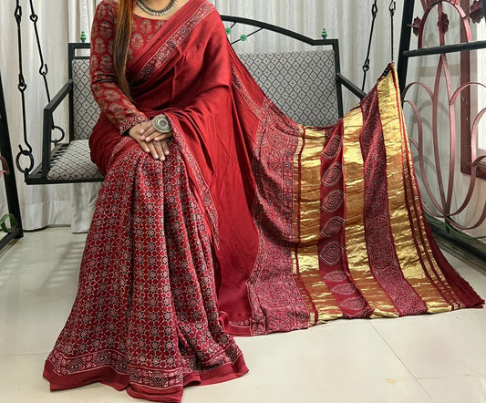 Pure Modal Silk Saree with blouse