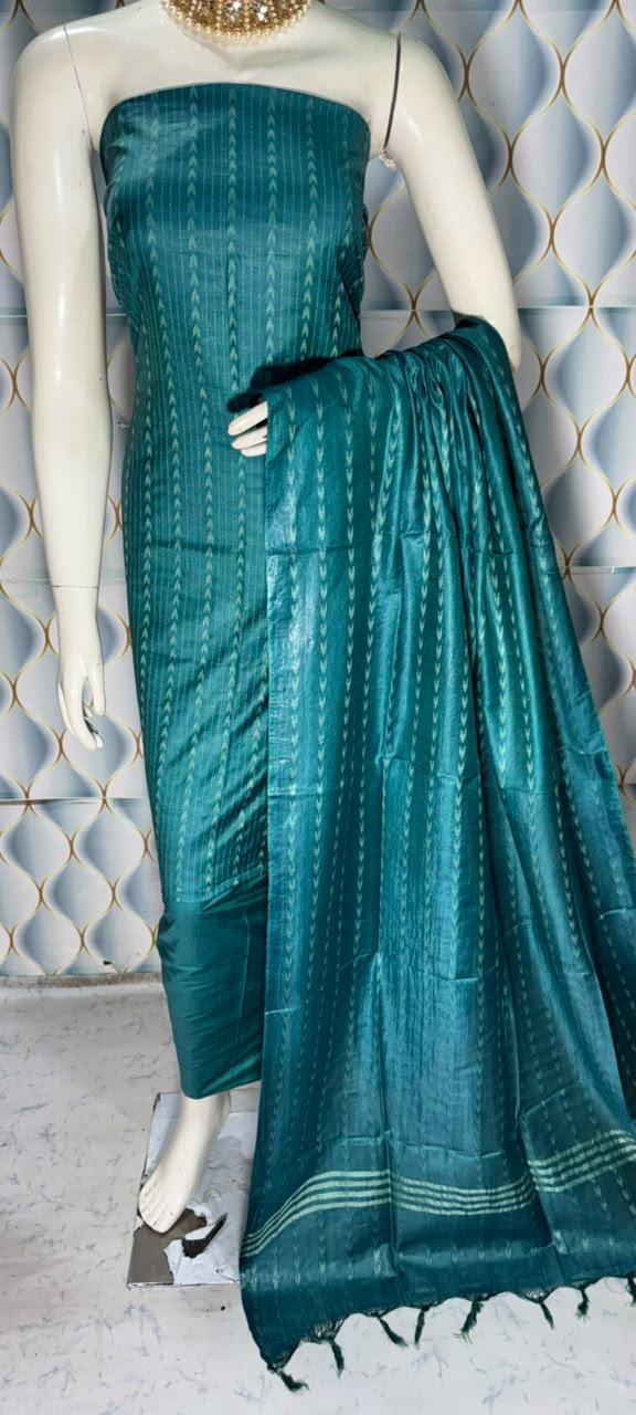 Bhagalpuri Katan Silk 3PC Unstitched Suit