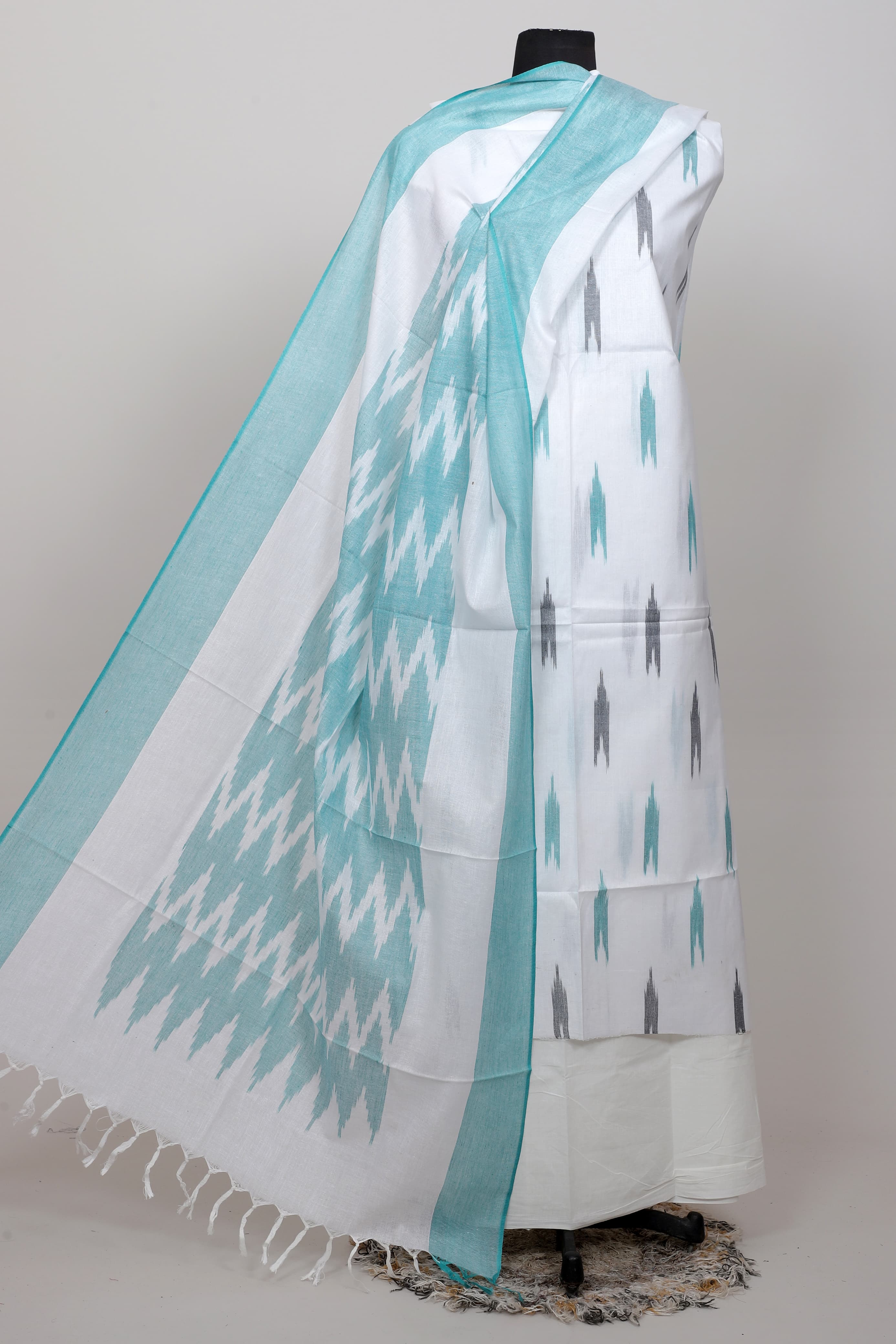 Pure  ikkat Cotton Unstitched Suit With Dupatta