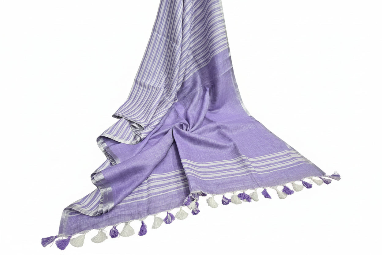 Pure Linen By Linen  Saree With  Blouse