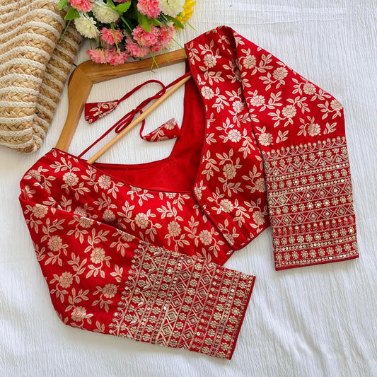 Embroidery Sequence  Zari Work Blouse