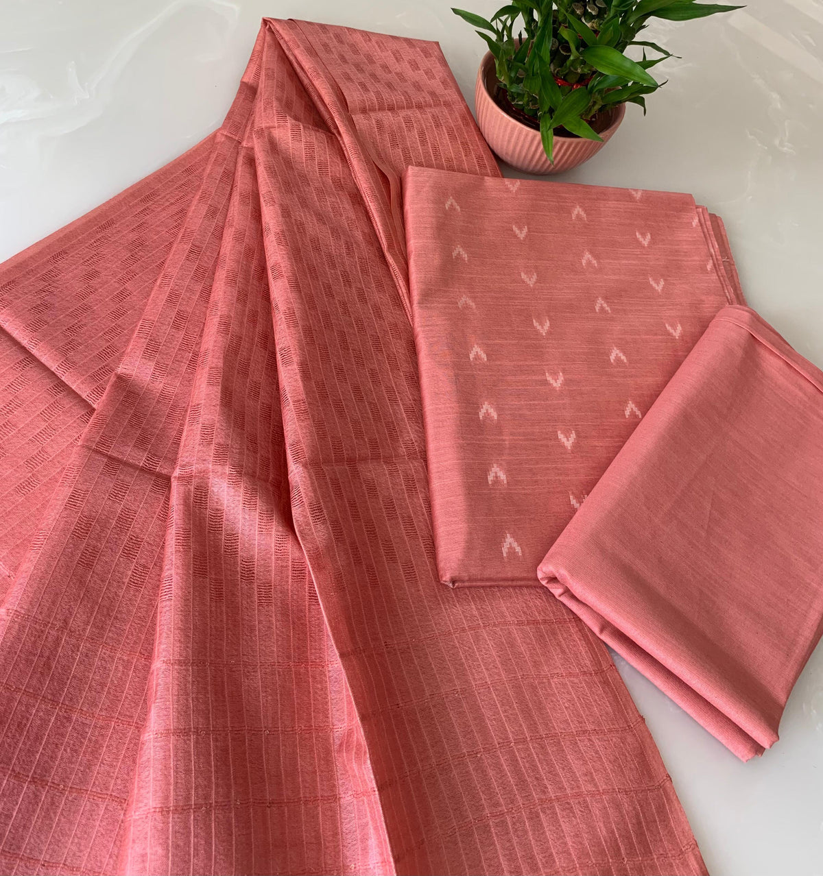 Bhagalpuri Katan Silk 3PC Unstitched Suit
