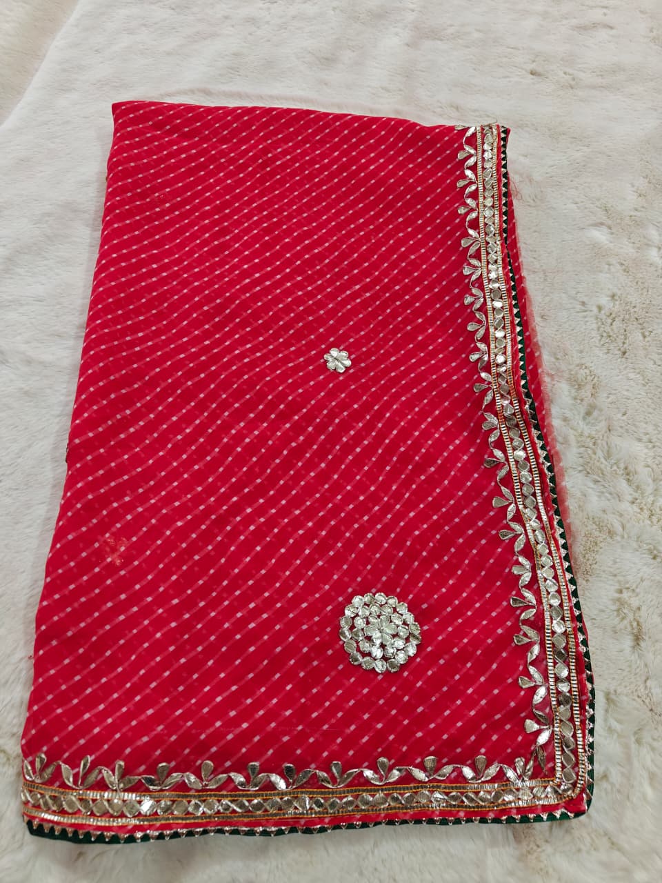 Georgette Gota Patti Work  Saree With Blouse
