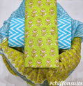 Pure cotton hand-block print suit with Chiffon dupatta