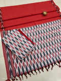 Pure  ikkat Cotton Unstitched Suit With Dupatta