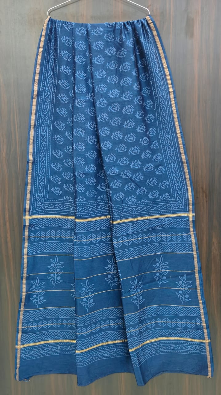 Traditional Hand-block Print Chanderi Silk Saree