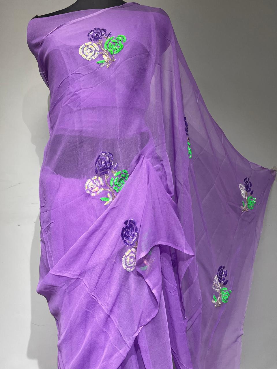 Pure Jaipuri Chiffon Saree