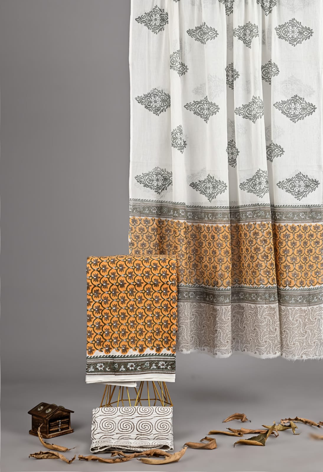 Exclusive new hand block printed cotton suits with cotton duptta