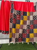 Pure Mul Cotton Saree With Ajrakh Mirror Work