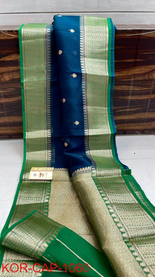 Banarasi Semi Kora Organza Dyeable Silk Saree
