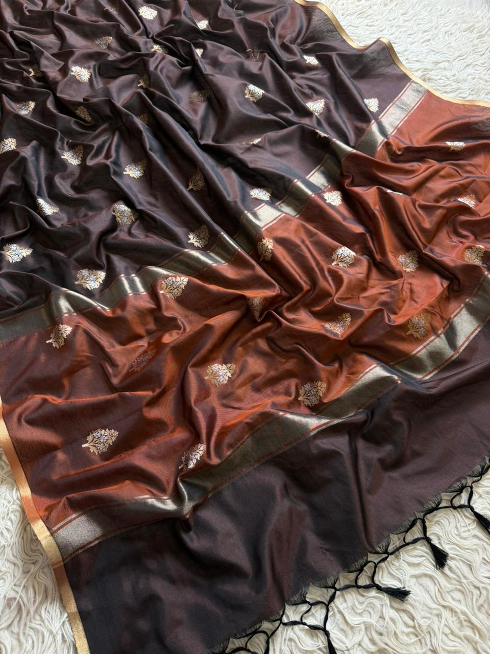 Banarasi maheshwari satin silk  saree