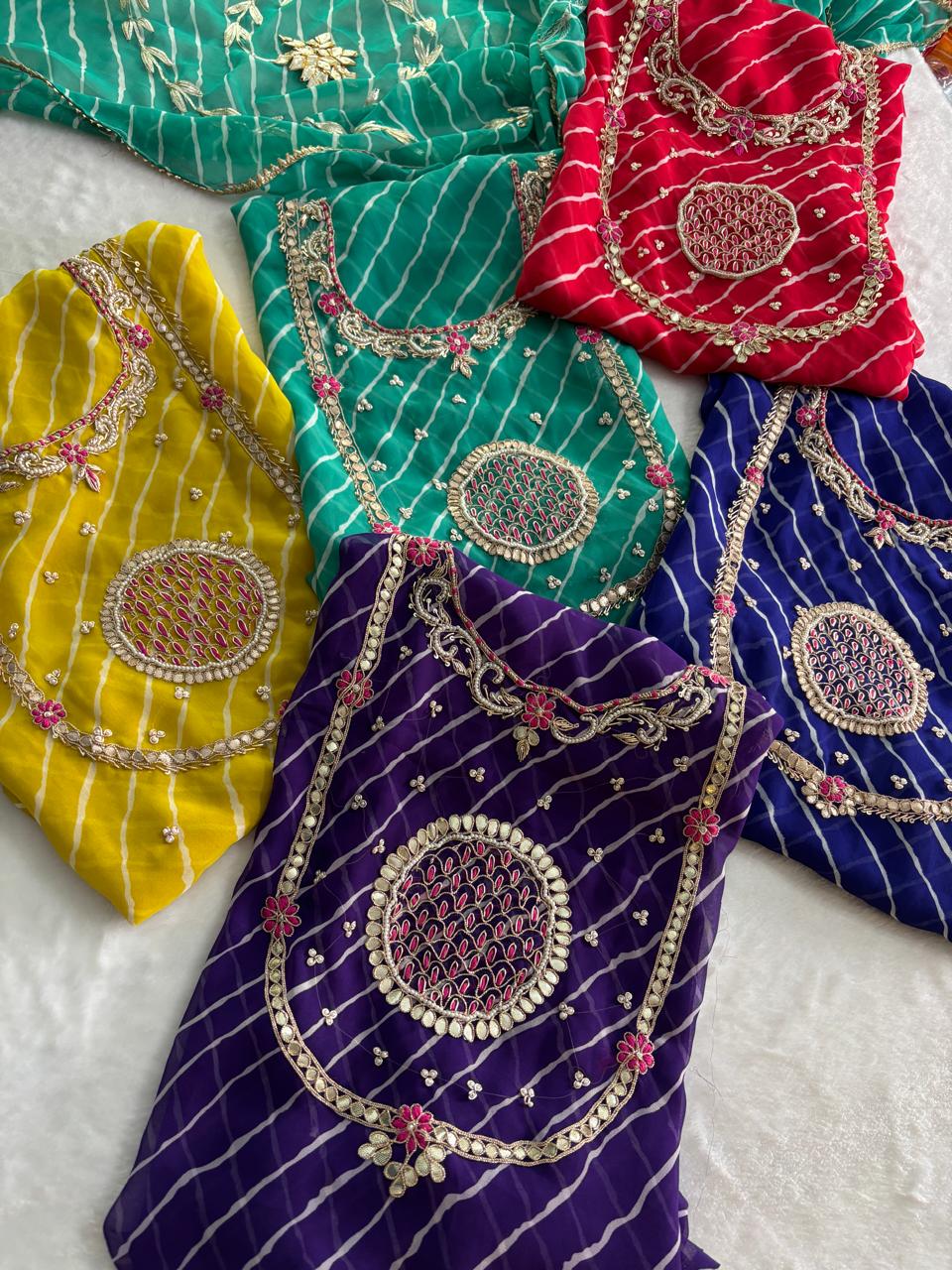 Designer Georgette Suit Set with Gota Patti Work