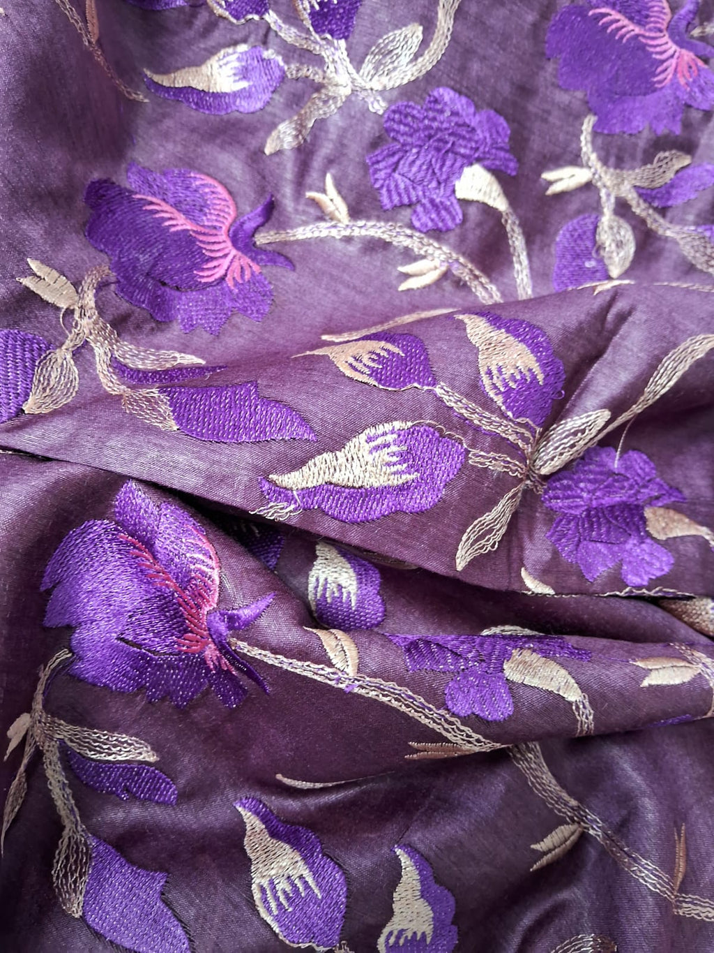 Pure Linen By Linen Embroidery   Saree With  Blouse