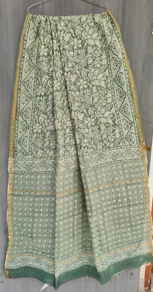 Traditional Hand-block Print Chanderi Silk Saree