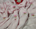 Baby pink Color Flower motif design pure jaipuri Chiffon Saree