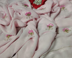 Baby pink Color Flower motif design pure jaipuri Chiffon Saree