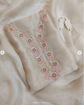 Organza Hand Work Unstitched Suit