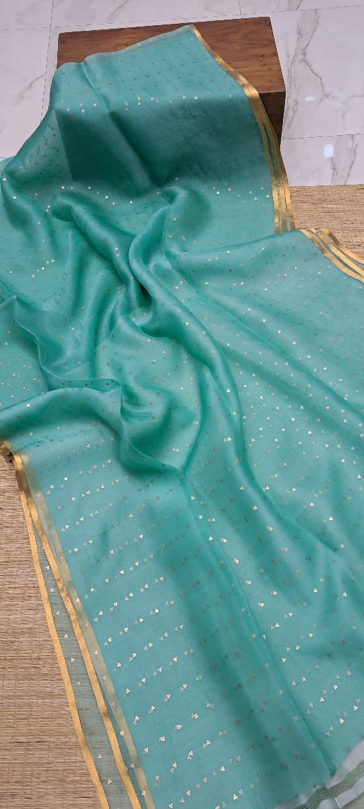 Bengal Handloom Pure Muslin Silk Saree With ( Silk Mark Certified)