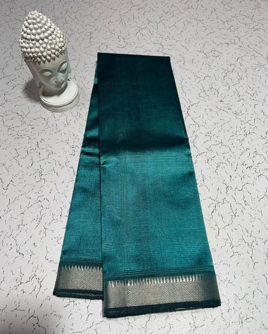 Pure Cotton Silk Mangalagiri Saree With  Blouse .
