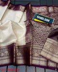 Pure Banarasi Linen Silk Border Saree With Blouse