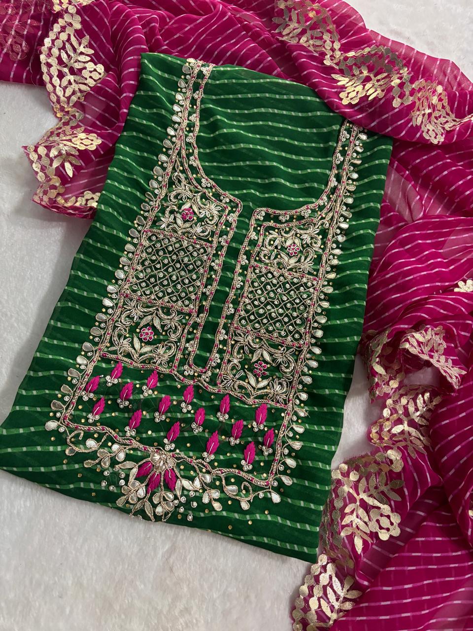 Designer Georgette Suit Set with Gota Patti Work