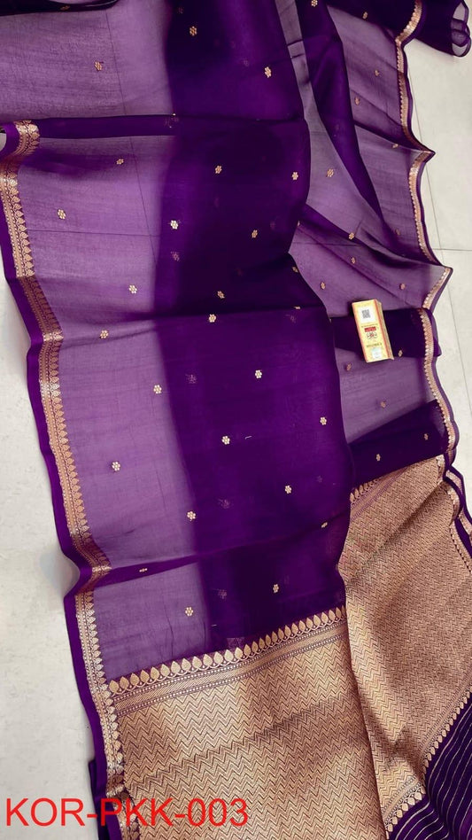 Pure Handloom banarasi  kora Silk Saree