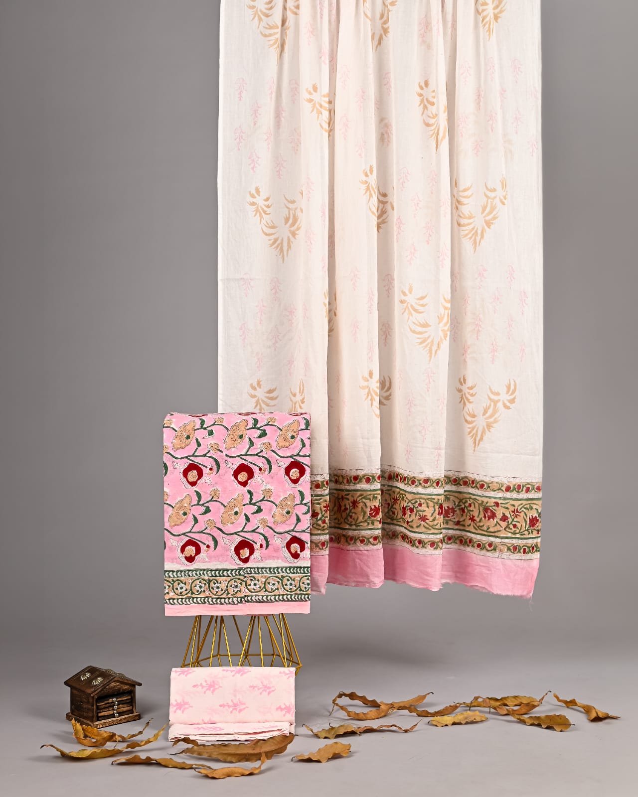 Exclusive new hand block printed cotton suits with cotton duptta