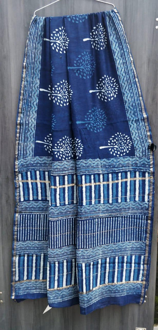 Traditional Hand-block Print Chanderi Silk Saree