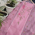 Kota Doria Embroidery work Unstitched Suit