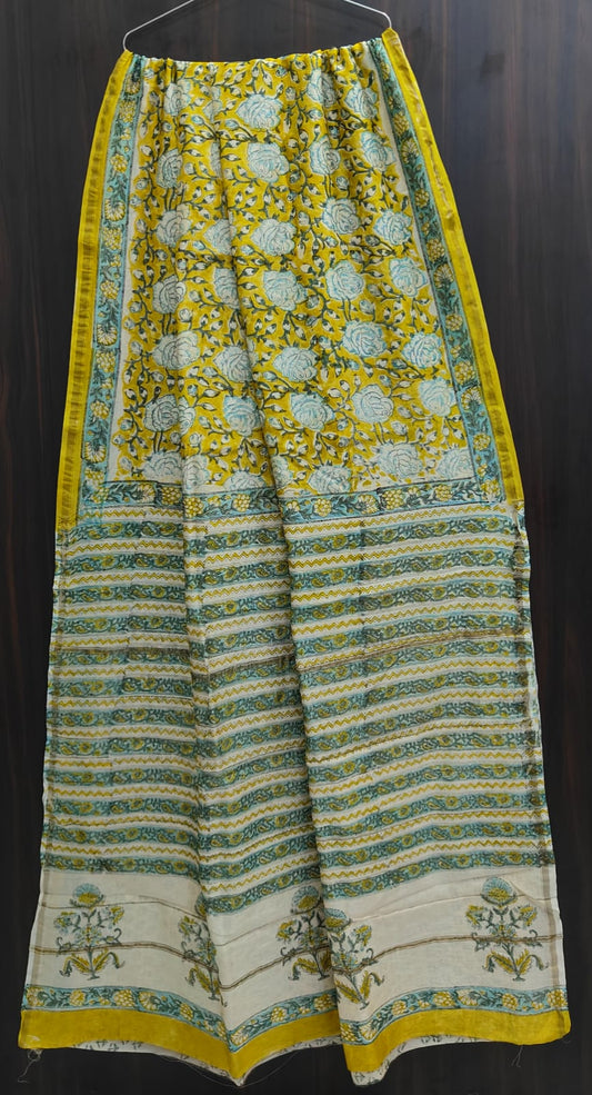 Traditional Hand-block Print Chanderi Silk Saree
