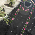 Pure Kota-Doria Unstitched Suit with Embroidery Work