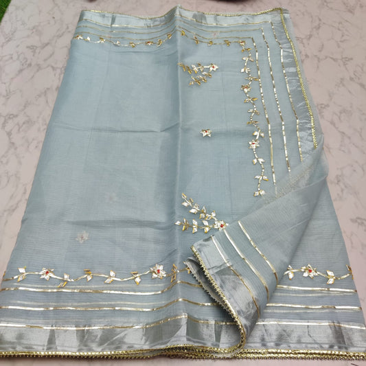 kota cotton kacha gota patti work saree