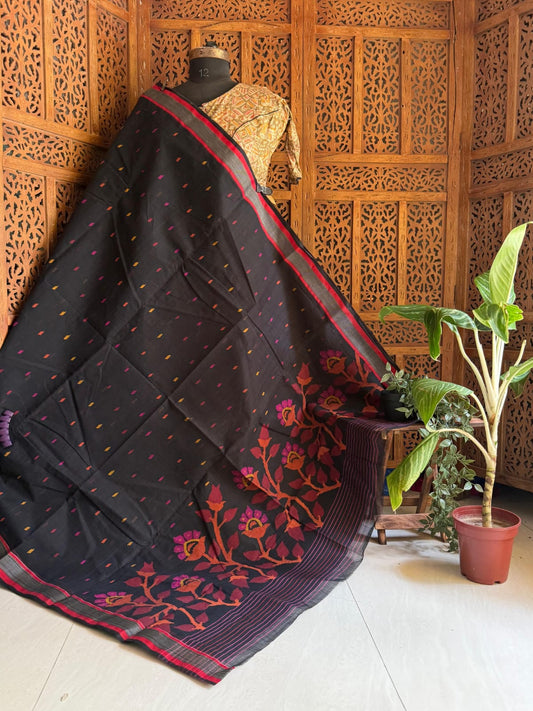Pure Cotton needle work jamdani Saree