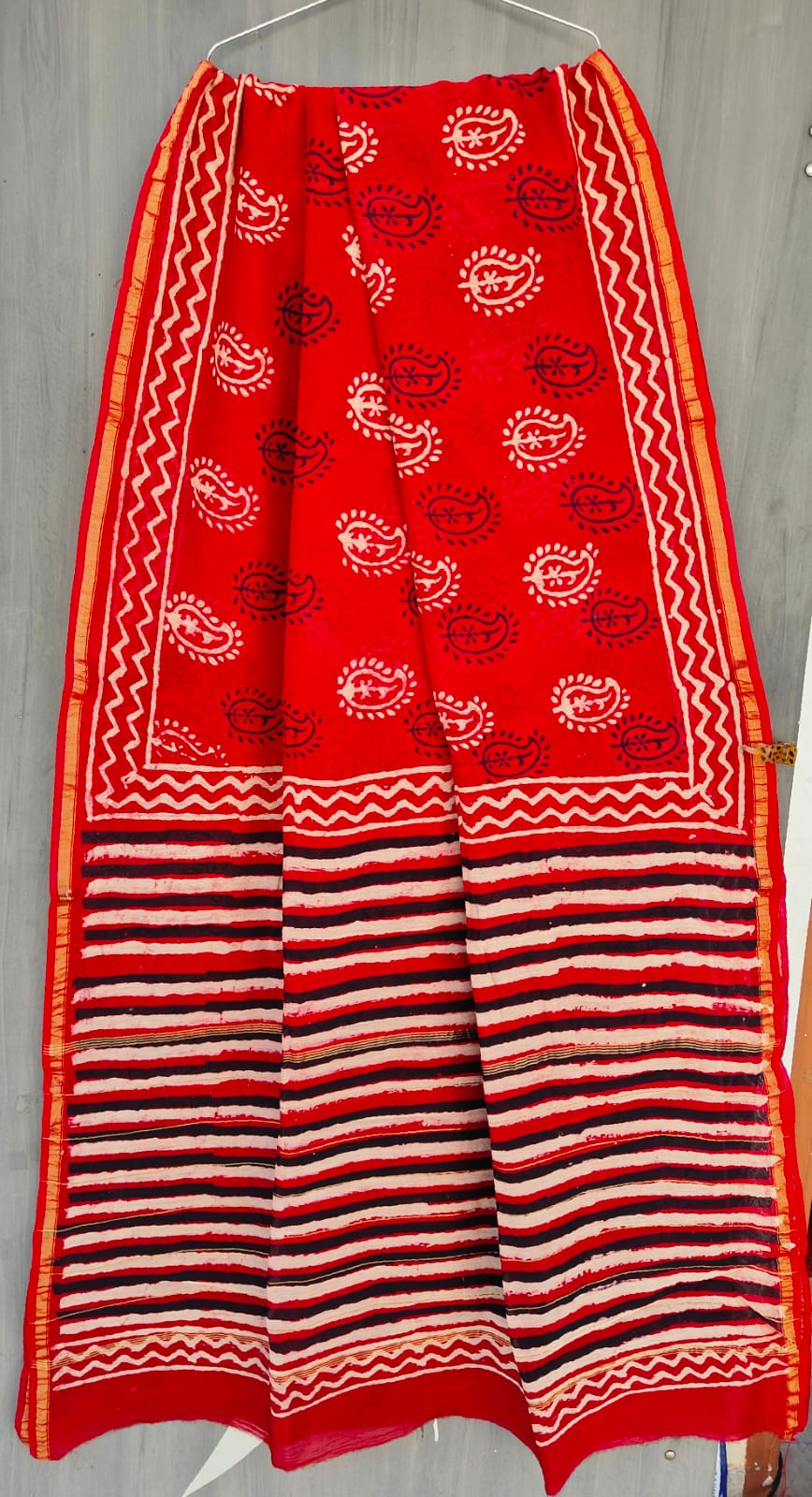 Traditional Hand-block Print Chanderi Silk Saree