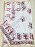Beautiful kota cotton hand brush print work saree