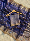 Elegant Tissue Mirror Work Saree with Designer Lace Border