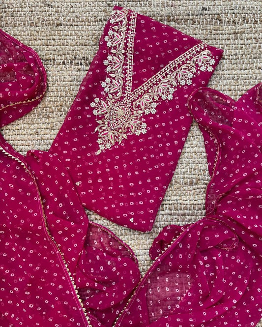 Designer Georgette Suit Set with Gota Patti Work