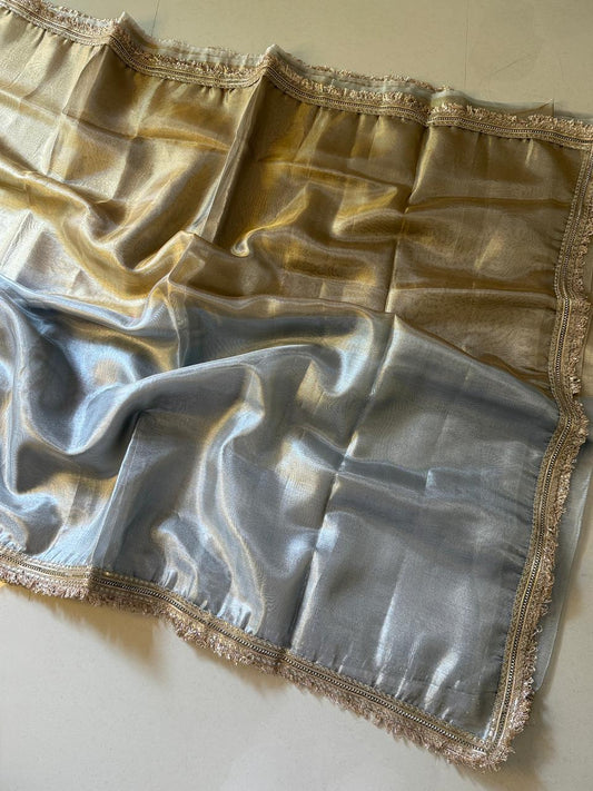 Banarasi Tissue Silk Saree With lace work border