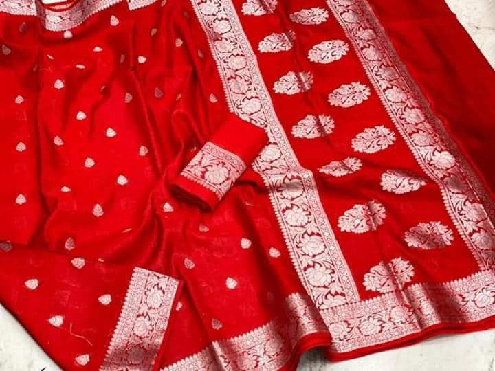 Banarasi  Georgette   Soft  Silk Saree With Zari Work