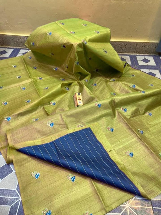 Katan Silk Embroidery With Blouse