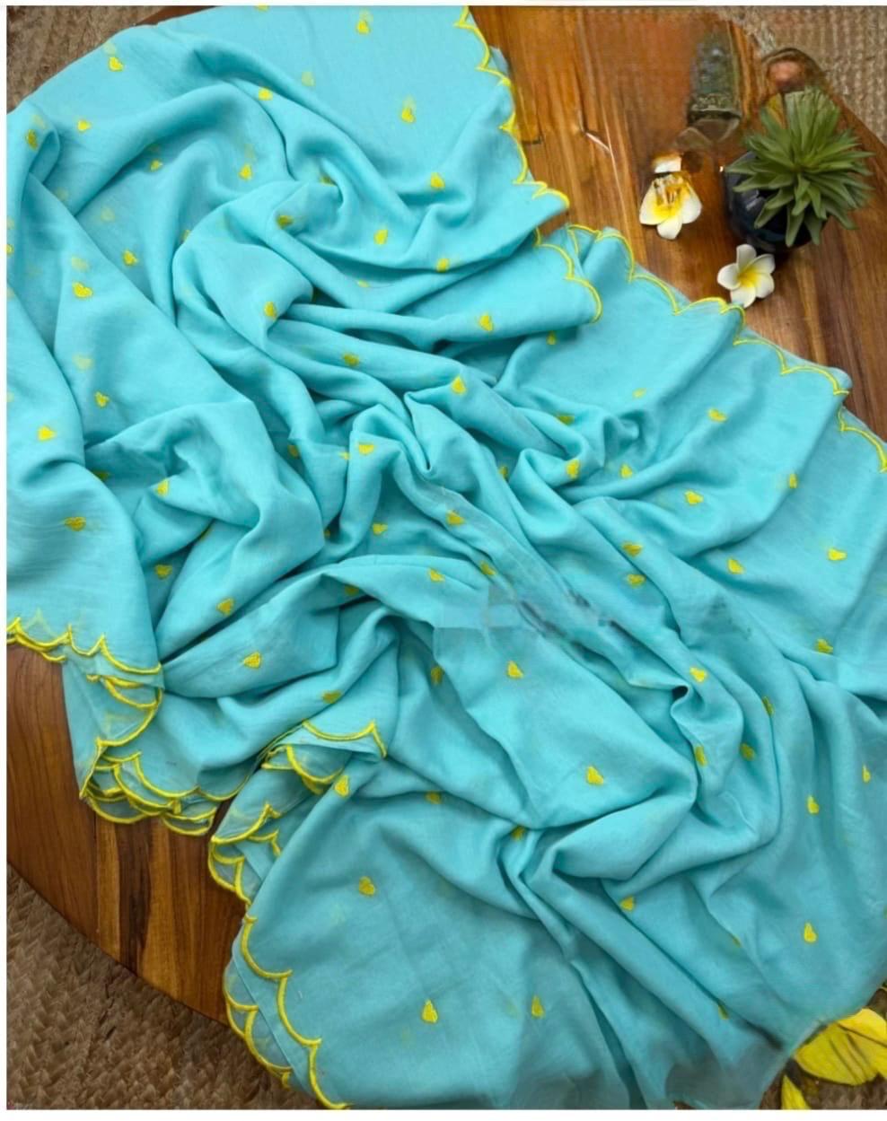 Beautiful Cotton Mulmul  Saree