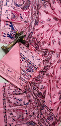 BHAGALPURI   KATAN MADHUBANI PRINT UNSTITCHED SUIT